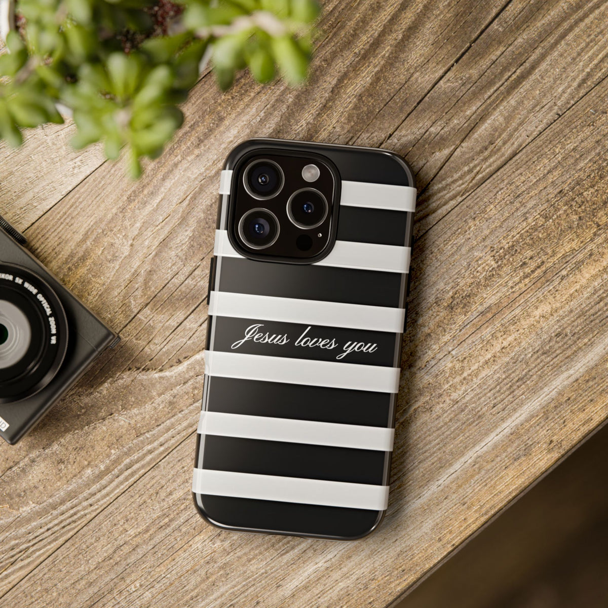 Jesus loves you Stripe Phone Case