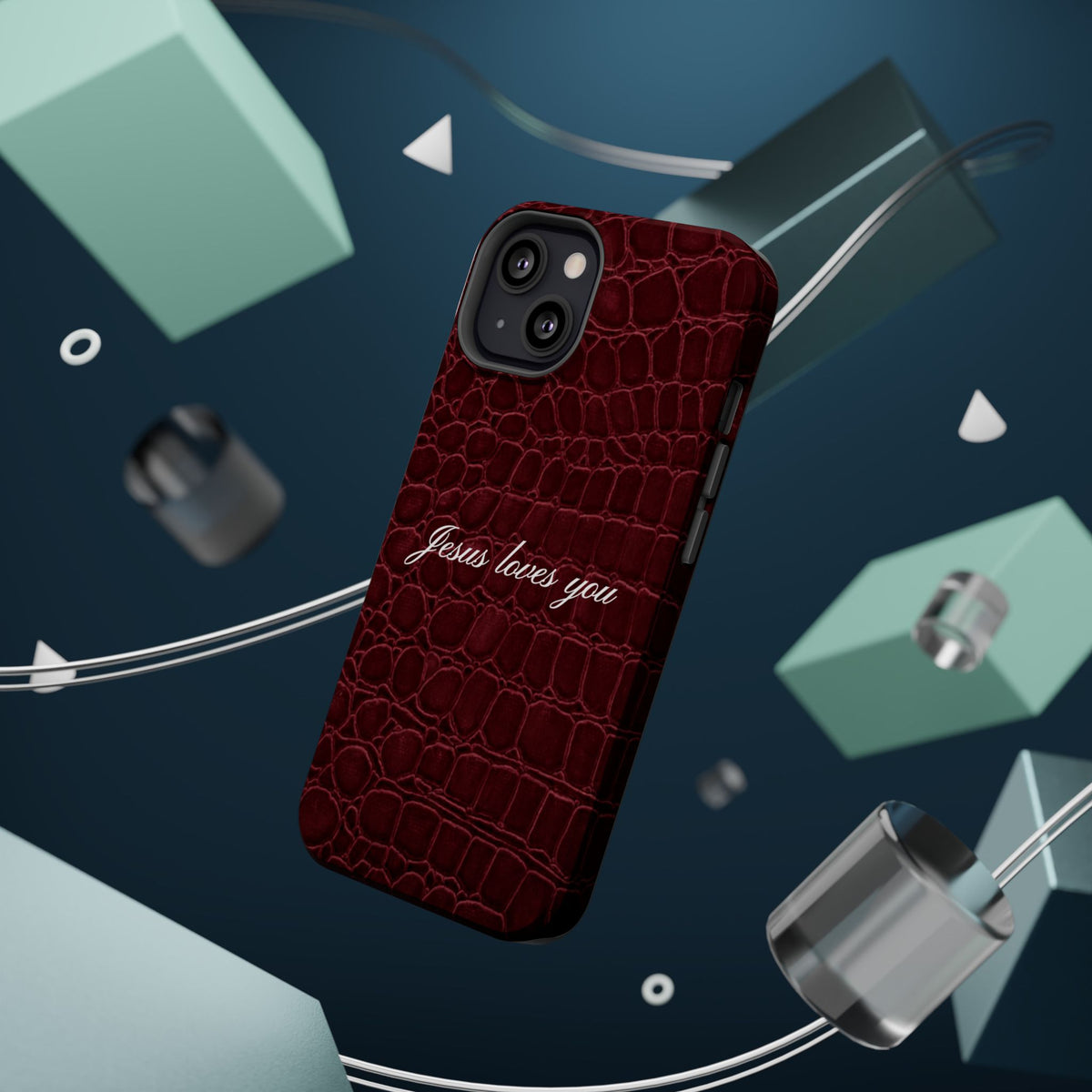 Jesus loves you Burgundy Croc MagSafe Phone Case