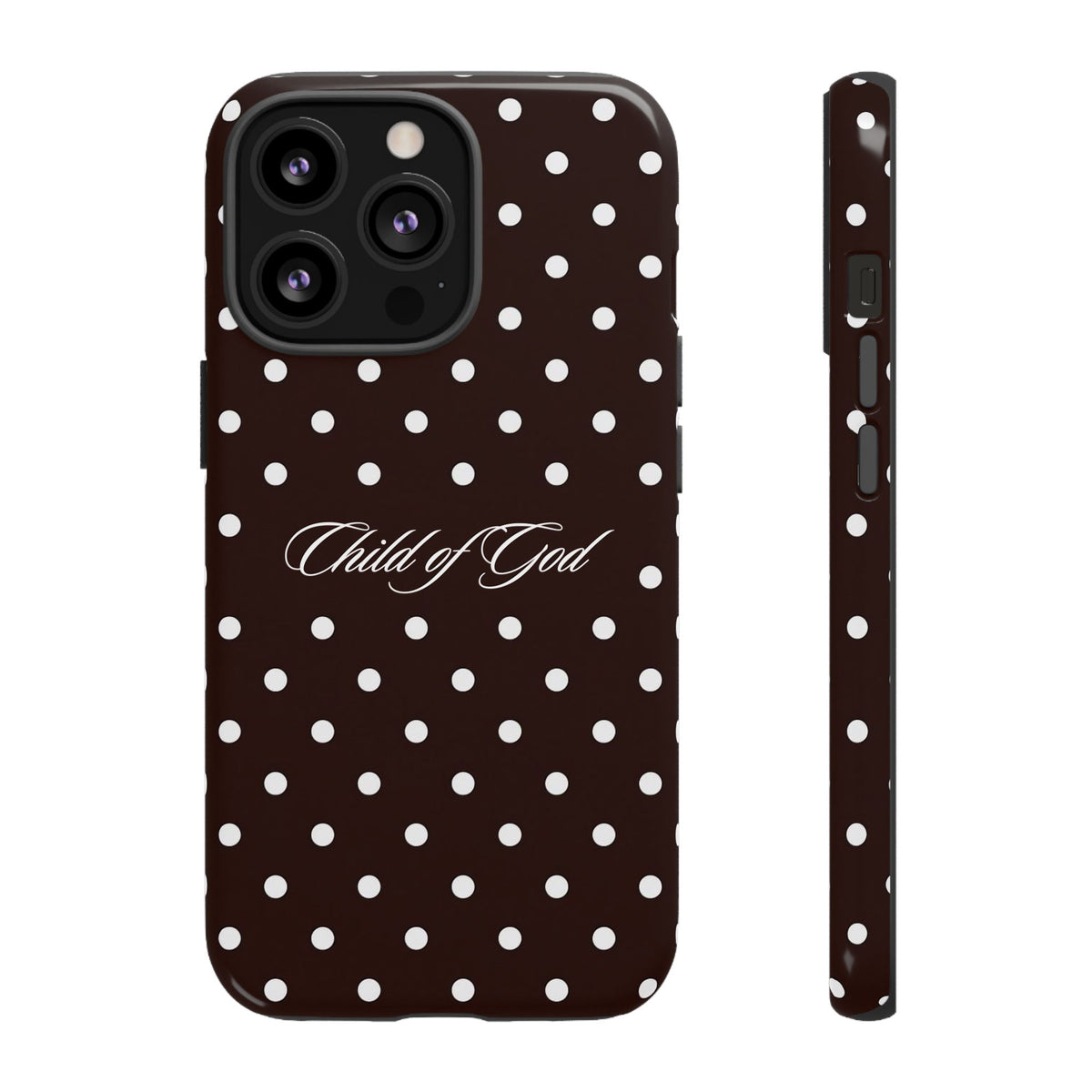 Child of God Espresso Polka Dot Phone Case
