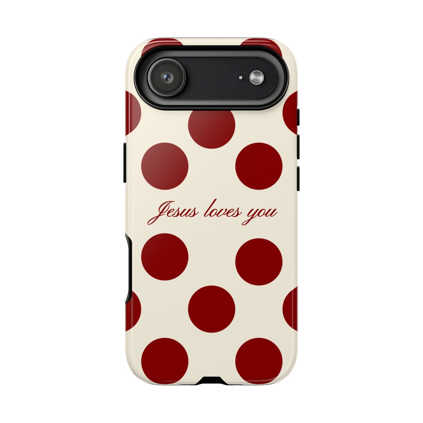 Jesus loves you Red and Créame Phone Case