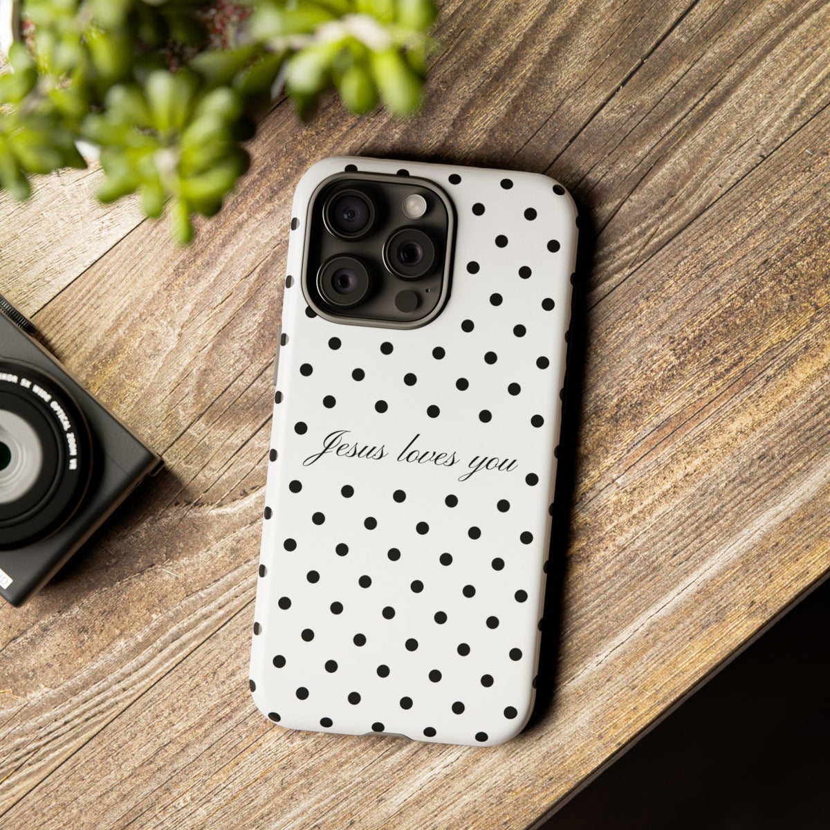 Jesus loves you Polka Dot Phone Case