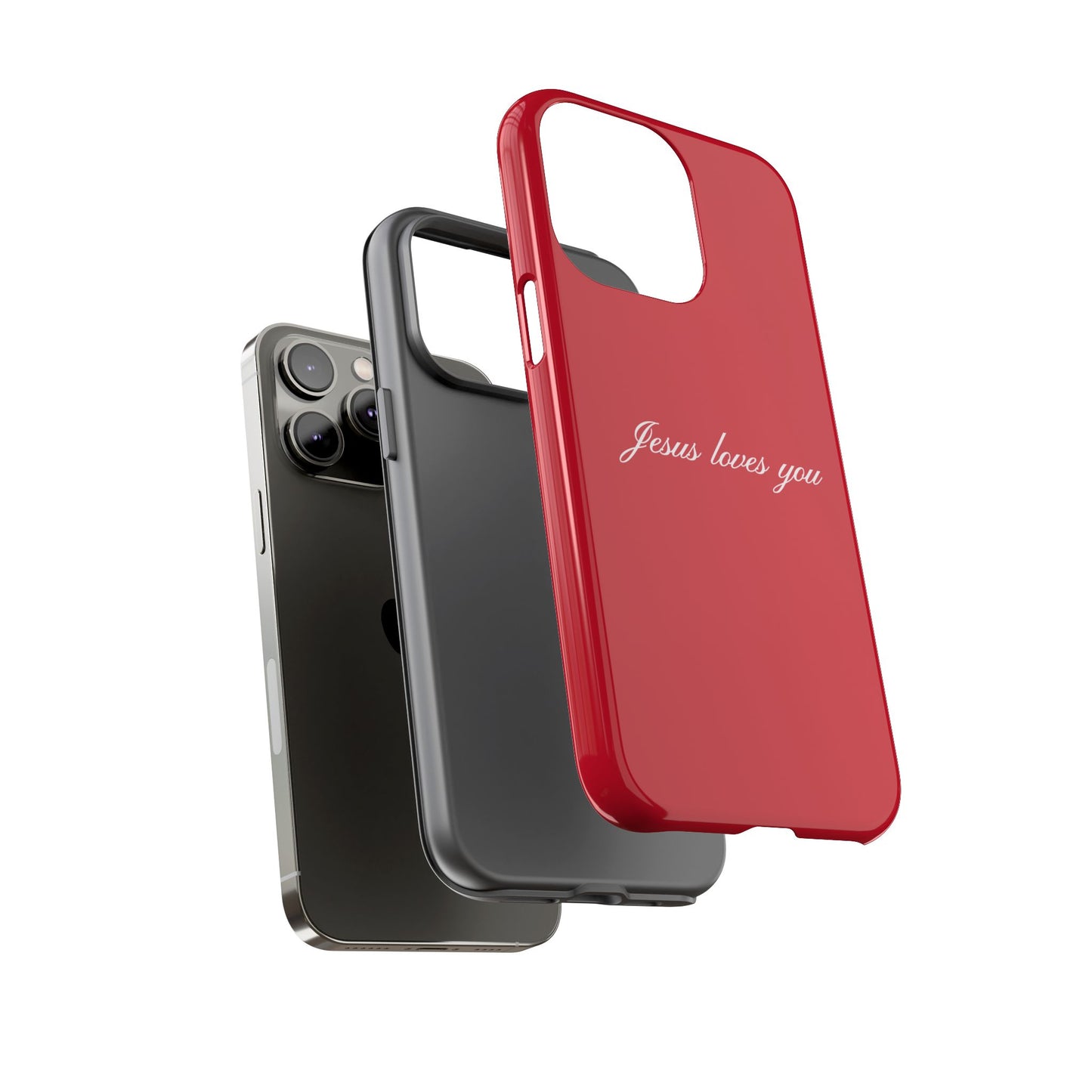 Jesus loves you Red Phone Case