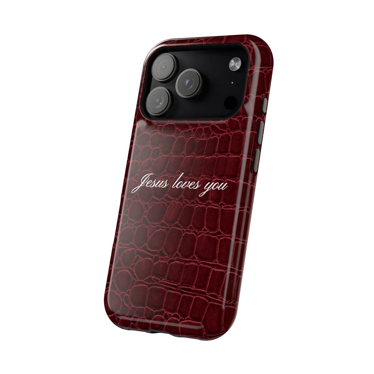 Jesus loves you Burgundy Croc MagSafe Phone Case