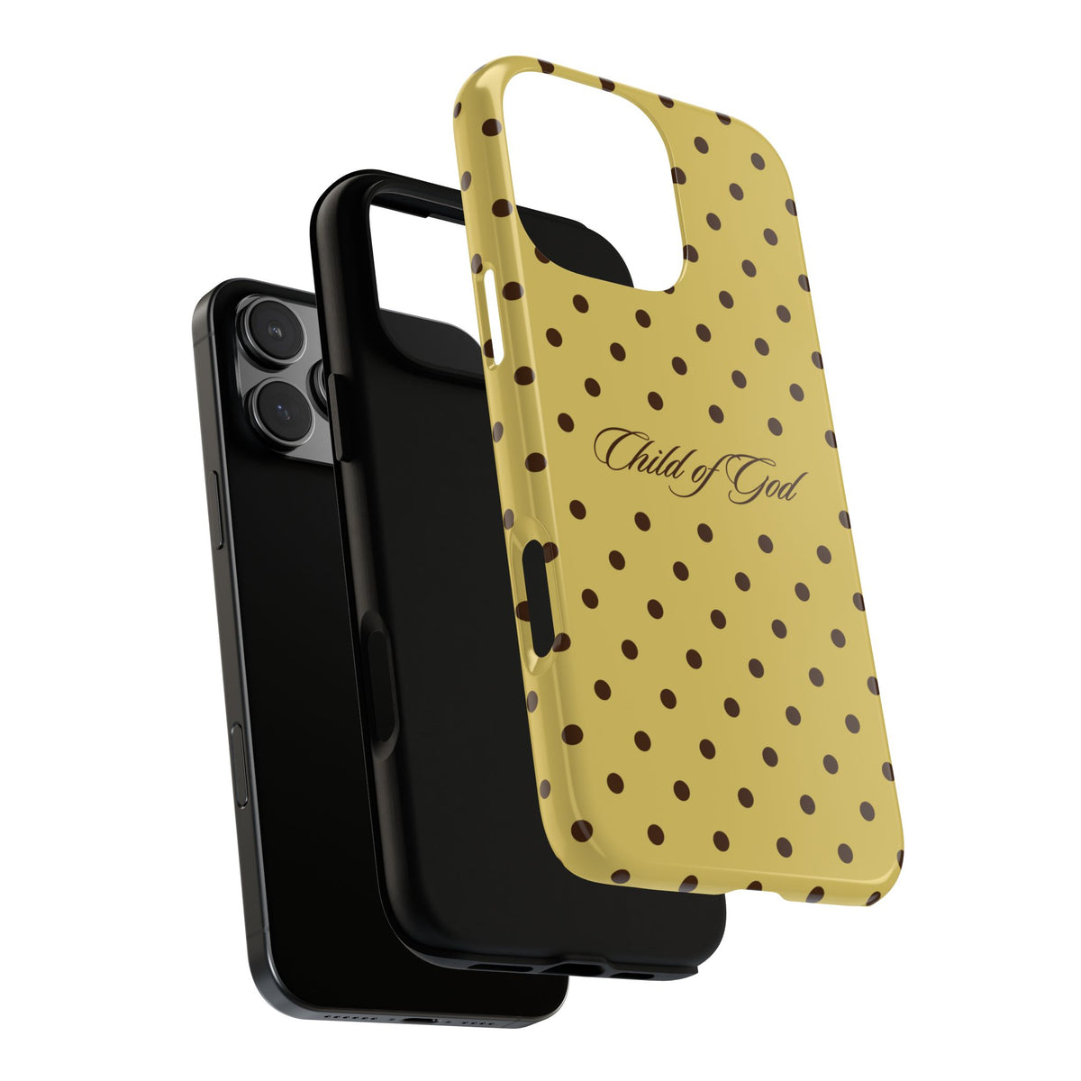 Child of God Brown & Yellow Polka Dot Phone Case