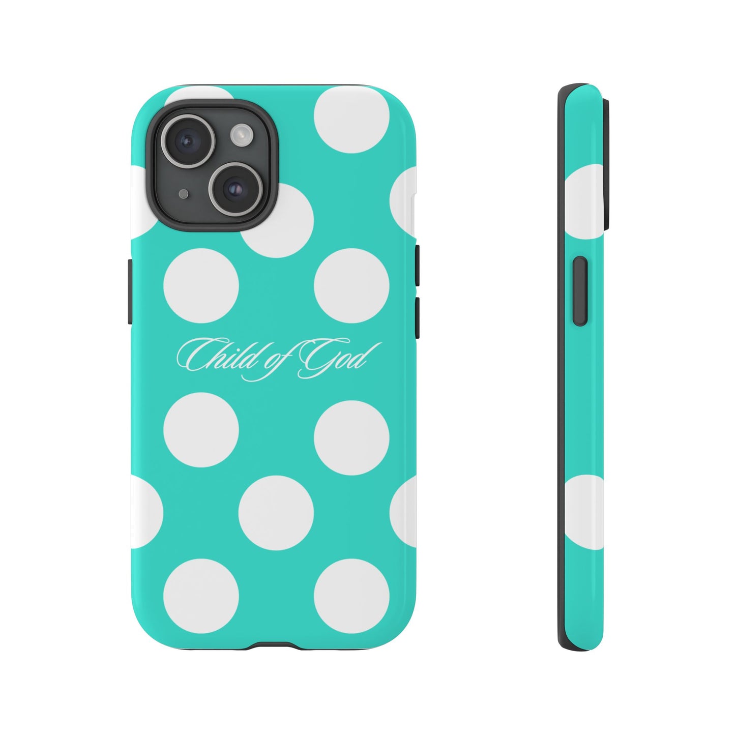 Child of God Turquoise Polka Dot Phone Case