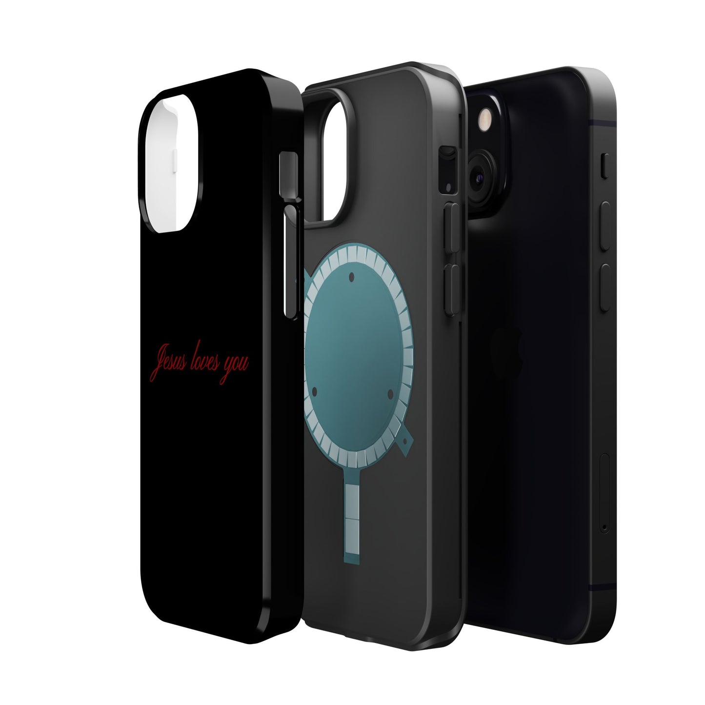 Jesus loves you Black MagSafe Phone Case