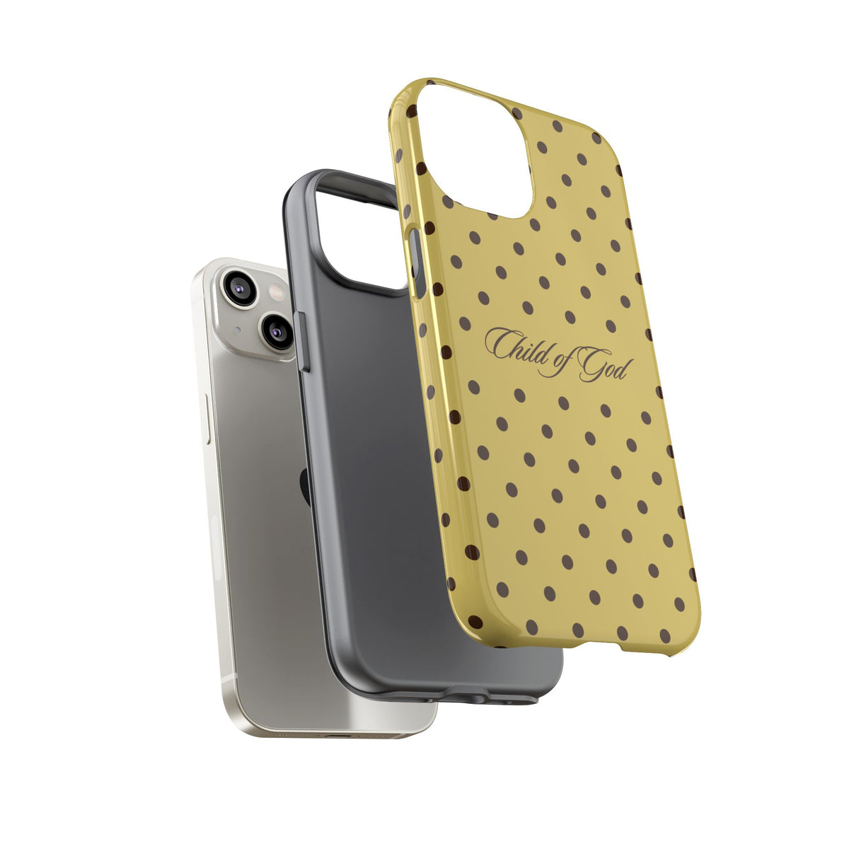 Child of God Brown & Yellow Polka Dot Phone Case