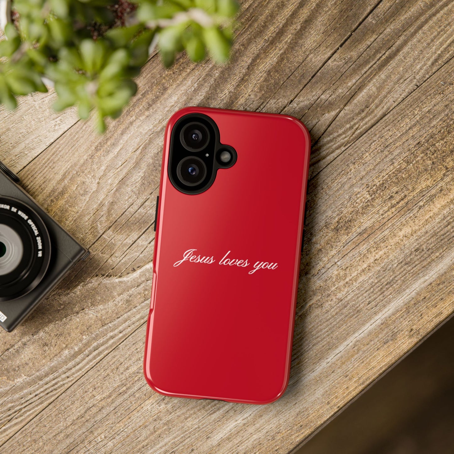 Jesus loves you Red Phone Case