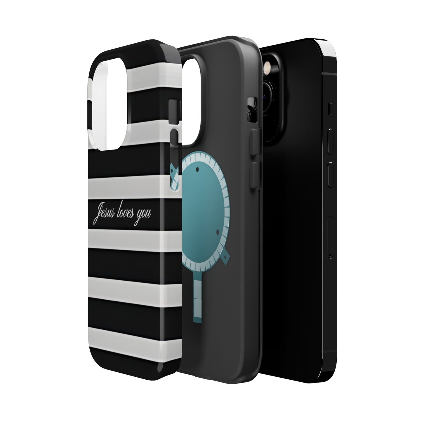 Jesus loves you Striped MagSafe Phone Case