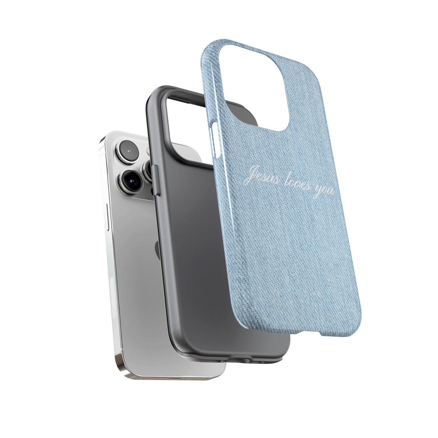 Jesus loves you Denim Phone Case