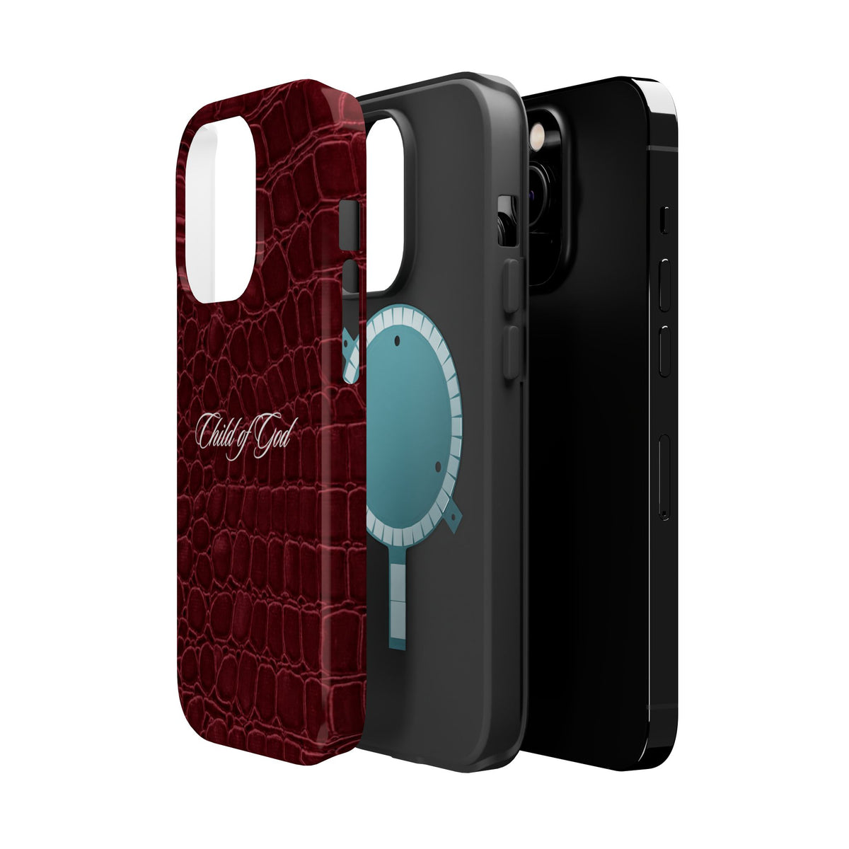 Child of God Burgundy Croc MagSafe Phone Case