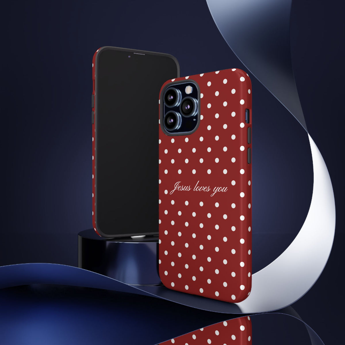 Jesus loves you Red Polka Dot Phone Case