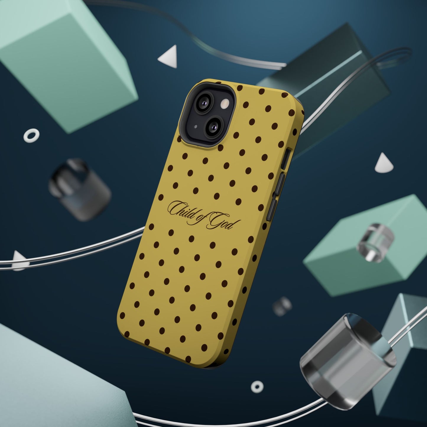Child of God Yellow and Brown Polka Dot MagSafe Phone Case
