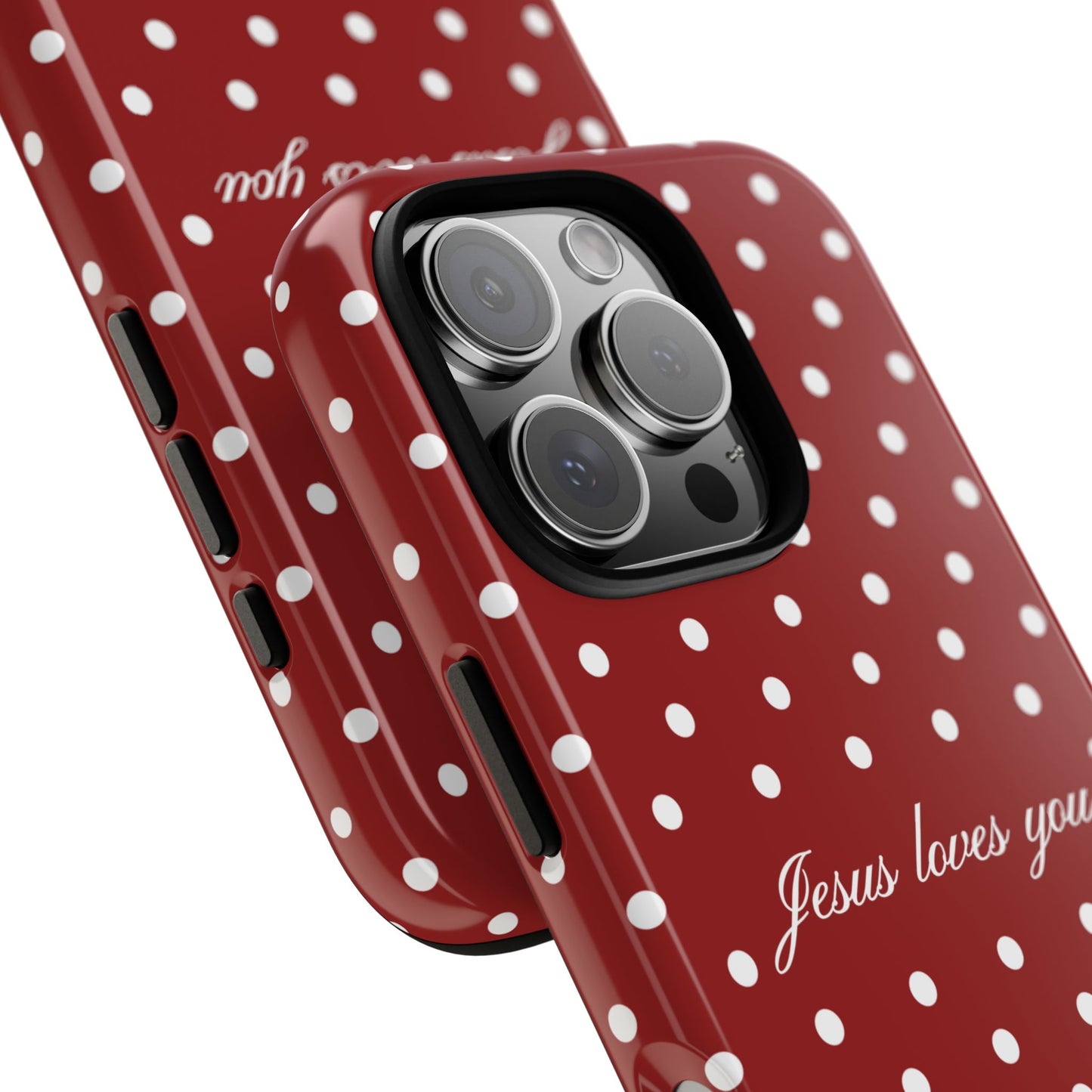 Jesus loves you Red Polka Dot Phone Case
