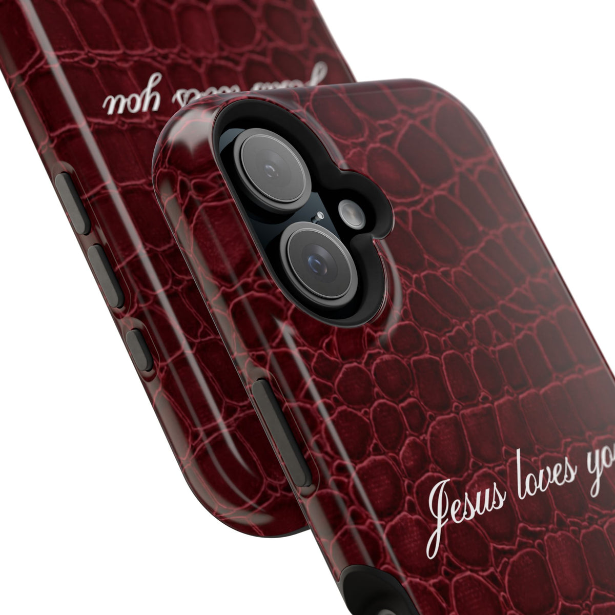 Jesus loves you Burgundy Croc MagSafe Phone Case