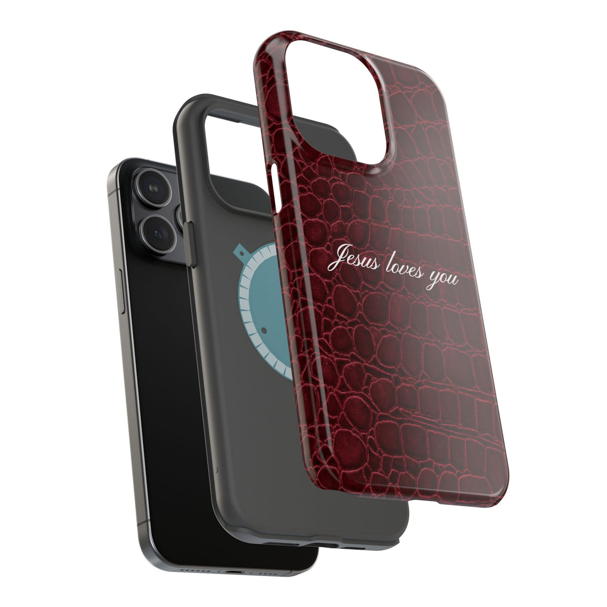 Jesus loves you Burgundy Croc MagSafe Phone Case