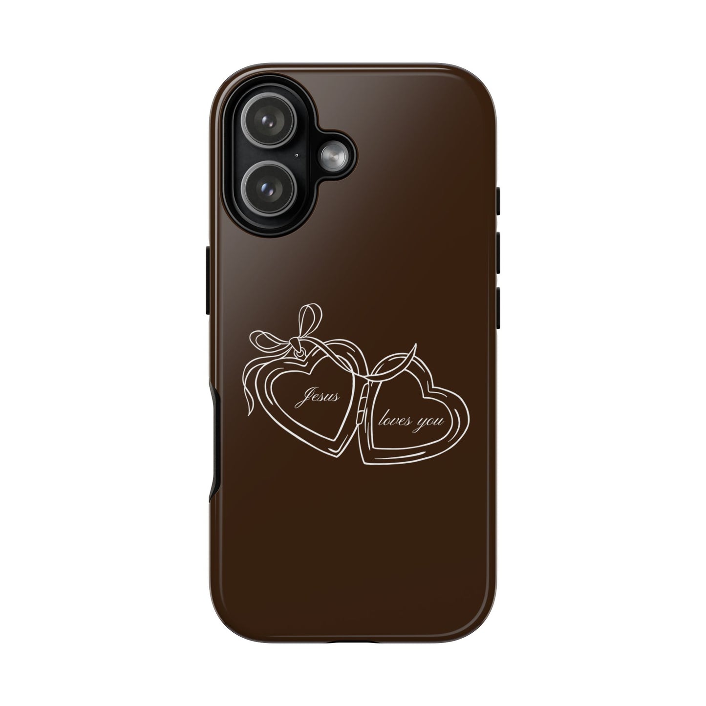 Jesus loves you Locket Espresso Phone Case