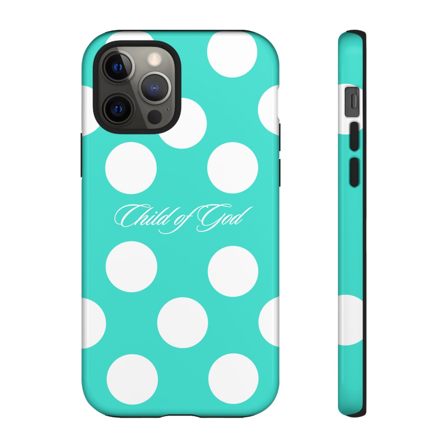 Child of God Turquoise Polka Dot Phone Case