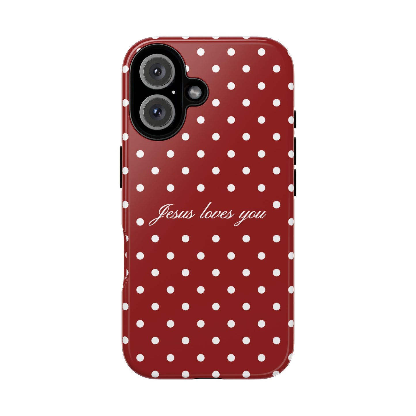 Jesus loves you Red Polka Dot Phone Case