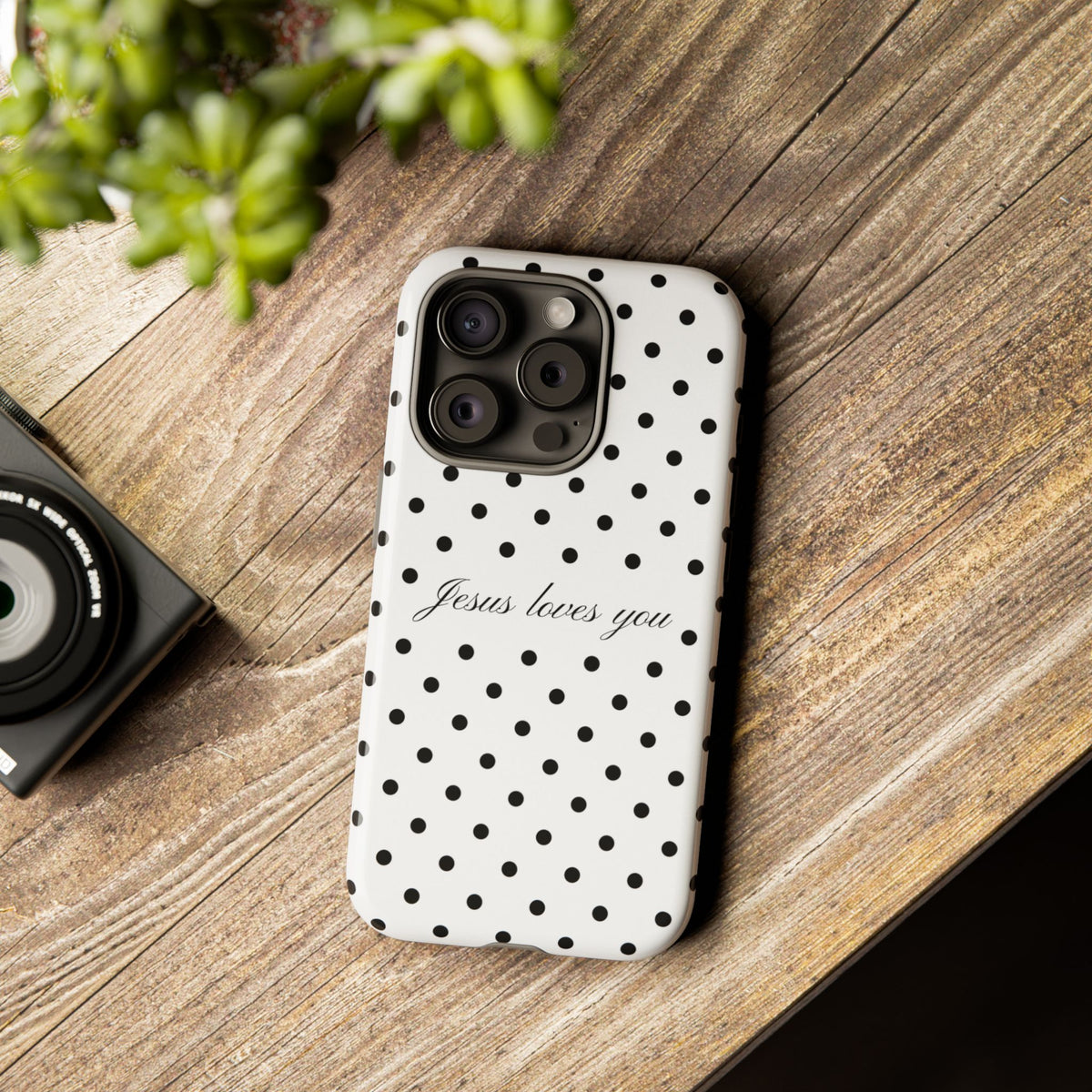 Jesus loves you Polka Dot Phone Case