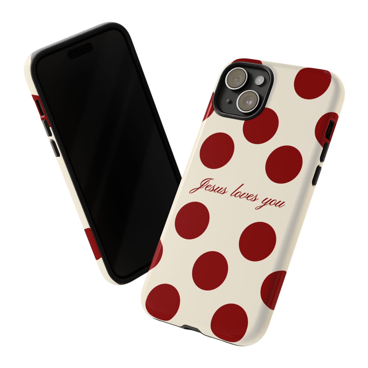 Jesus loves you Red and Créame Phone Case