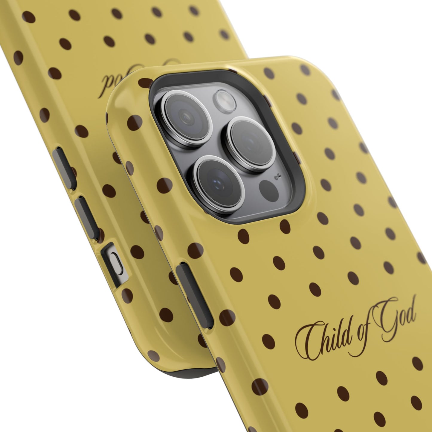 Child of God Yellow and Brown Polka Dot MagSafe Phone Case