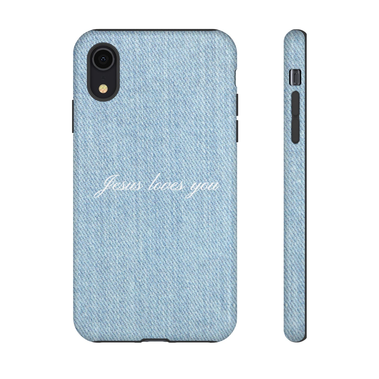 Jesus loves you Denim Phone Case