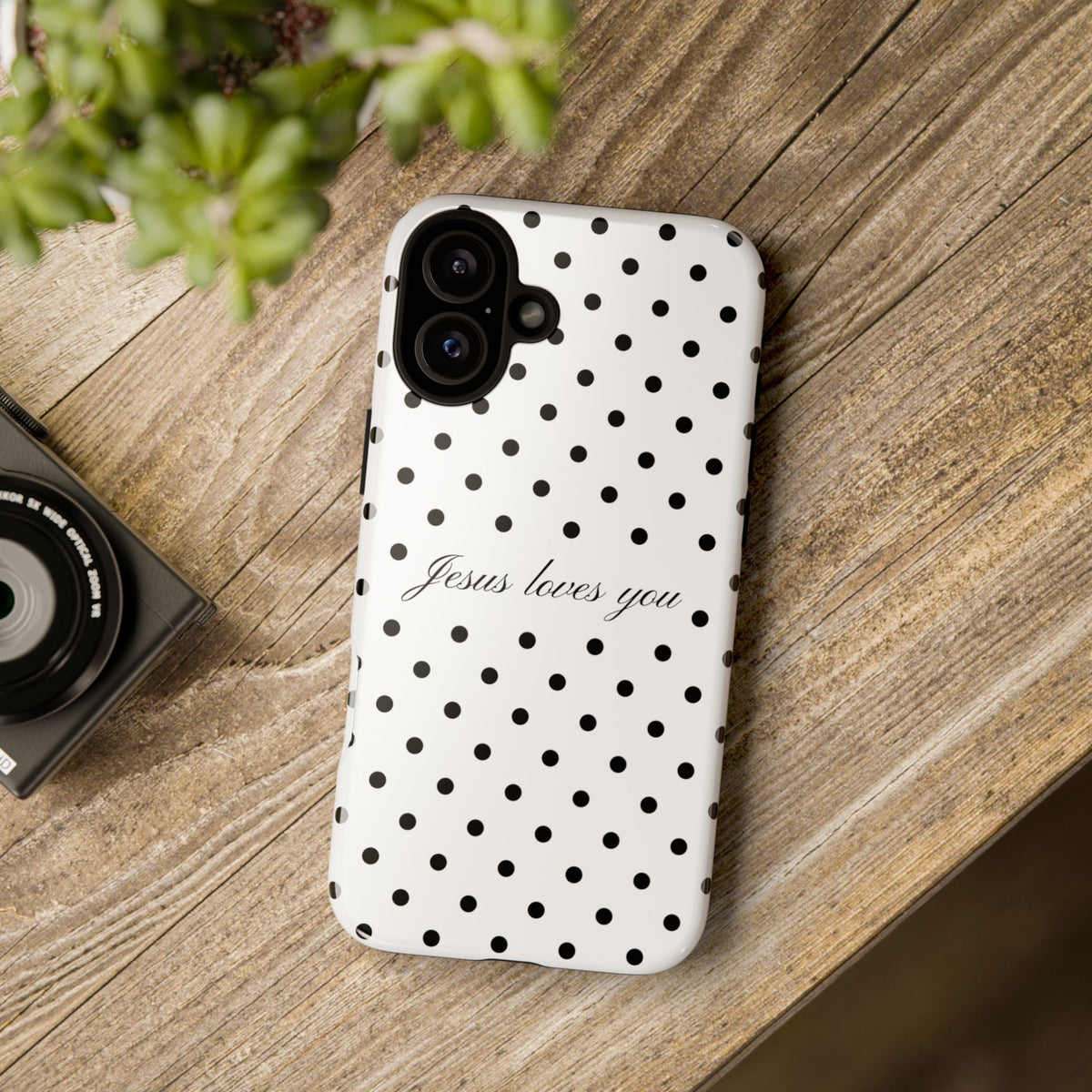 Jesus loves you Polka Dot Phone Case