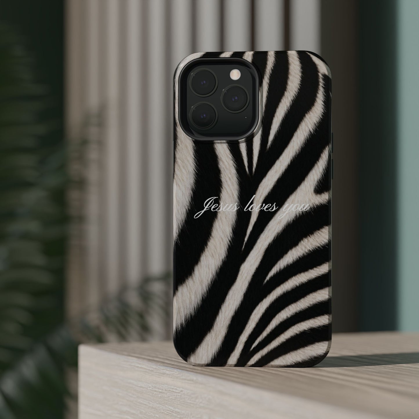 Jesus loves you Zebra MagSafe Phone Case