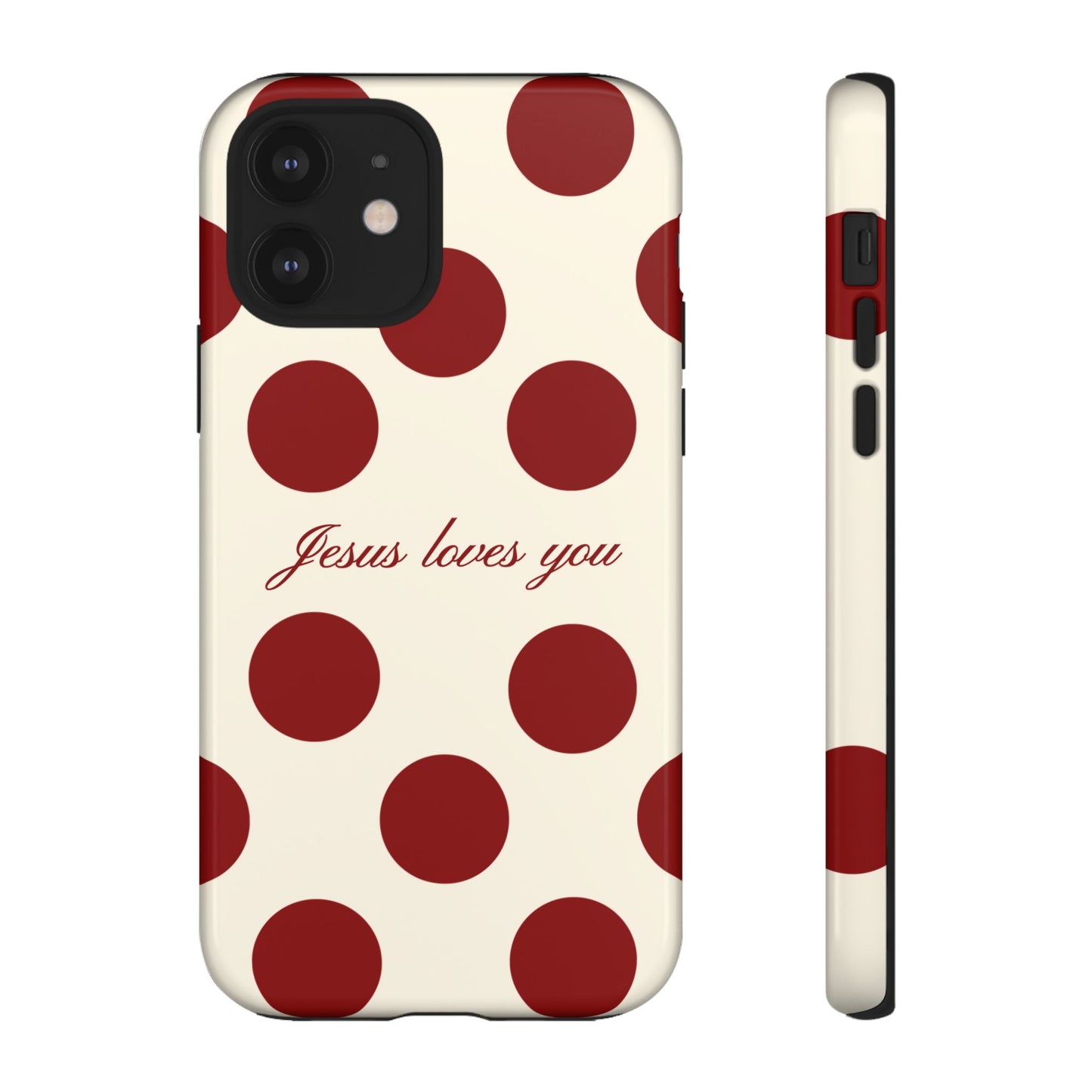 Jesus loves you Red and Créame Phone Case
