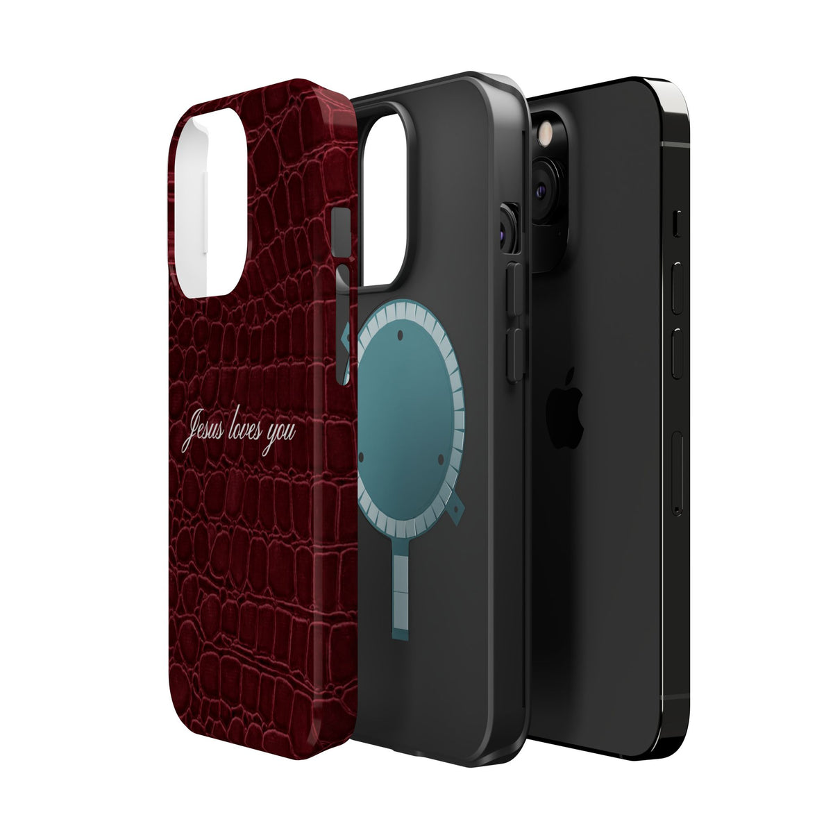 Jesus loves you Burgundy Croc MagSafe Phone Case