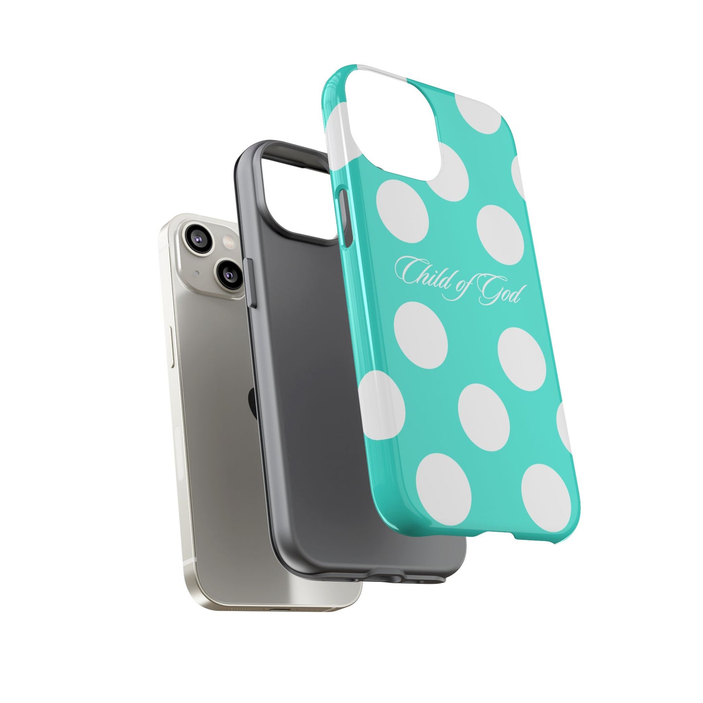 Child of God Turquoise Polka Dot Phone Case