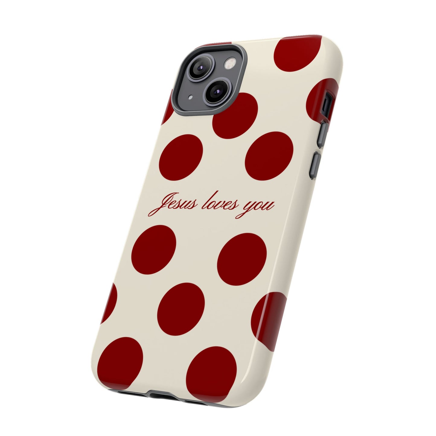 Jesus loves you Red and Créame Phone Case