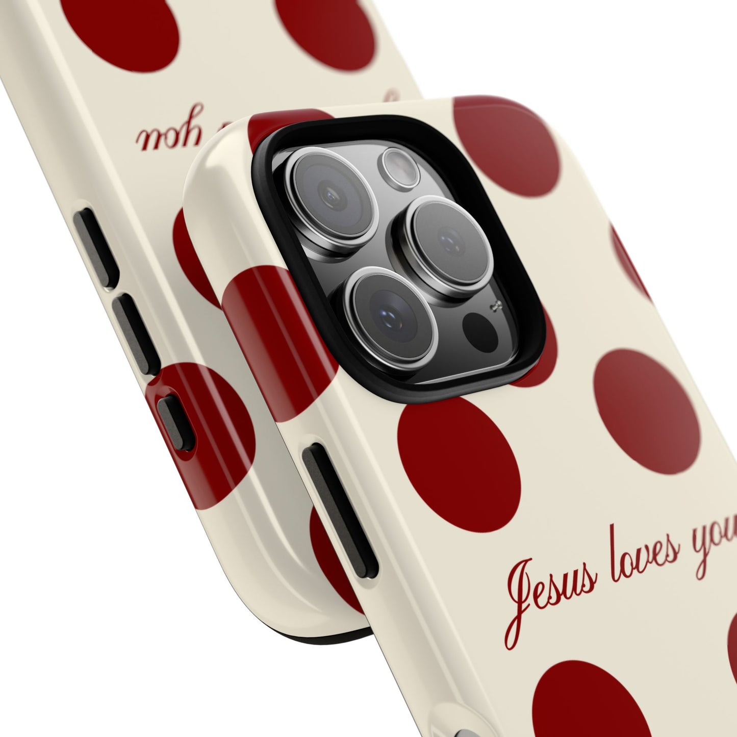 Jesus loves you Red and Créame Phone Case
