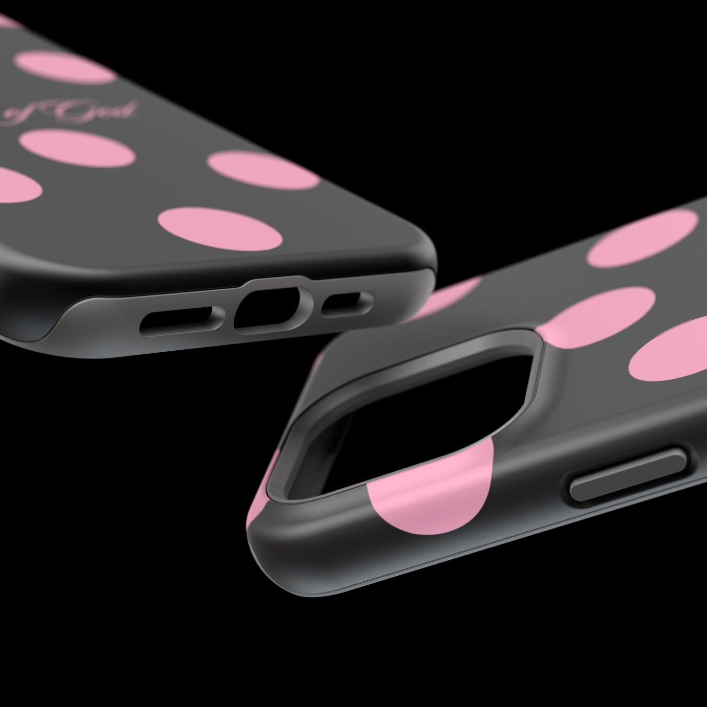Child of God Pink and Black Polka Dot MagSafe Phone Case