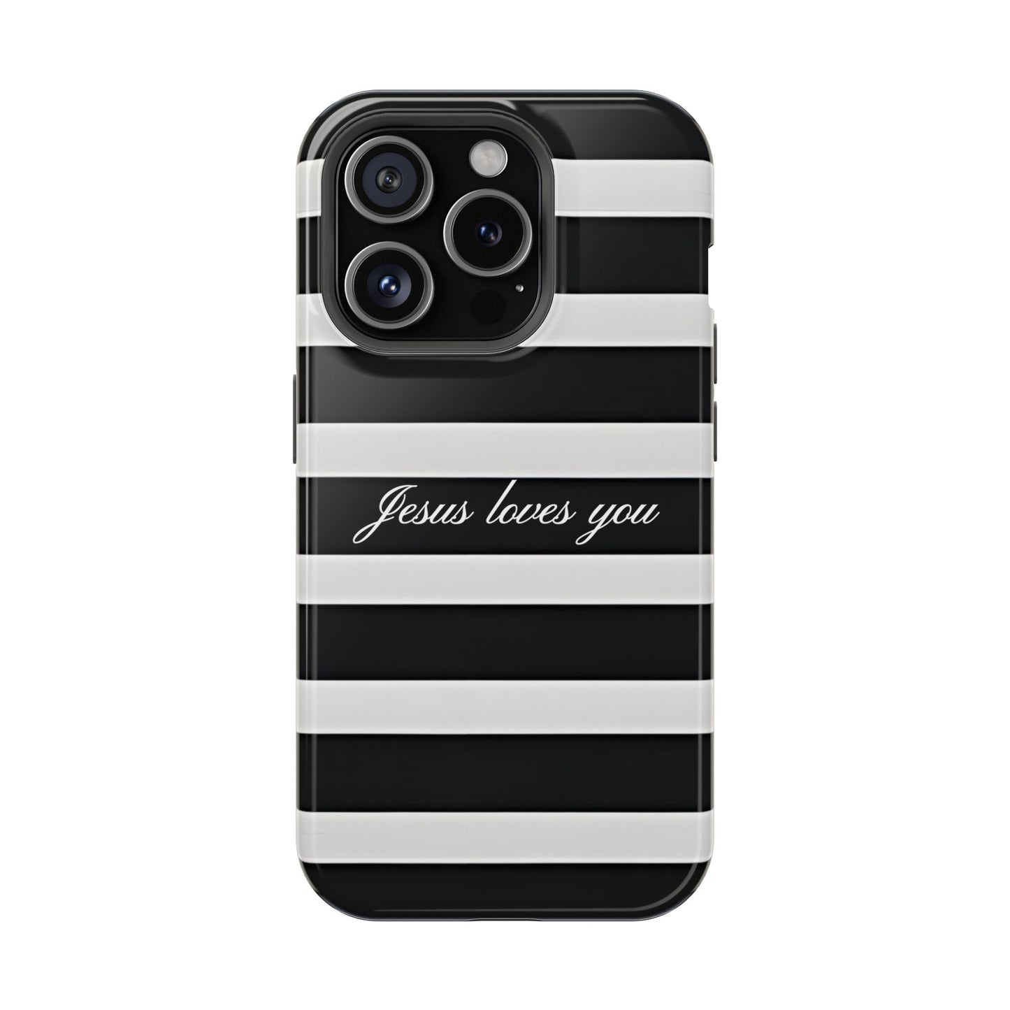 Jesus loves you Striped MagSafe Phone Case