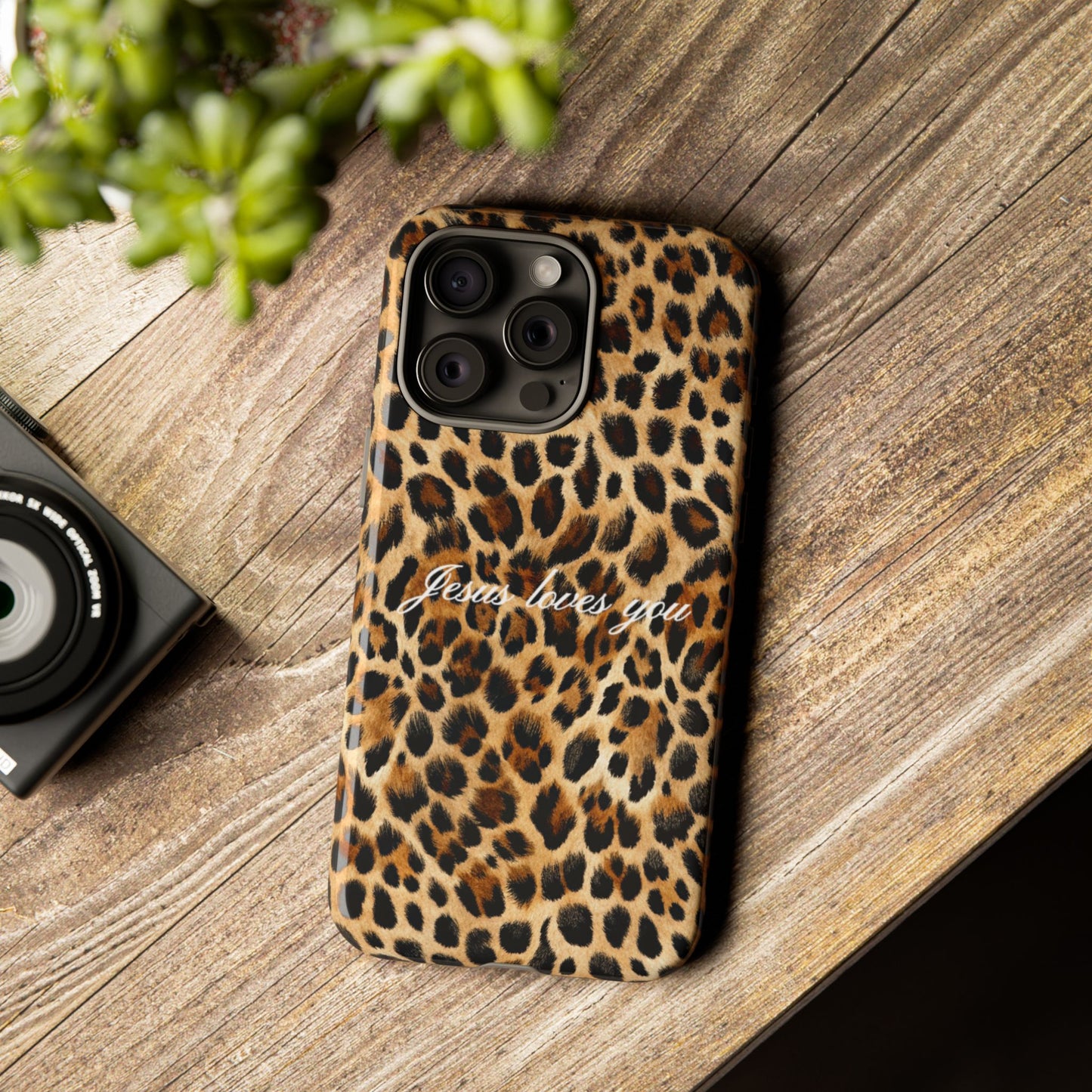 Jesus Loves You Leopard Phone Case