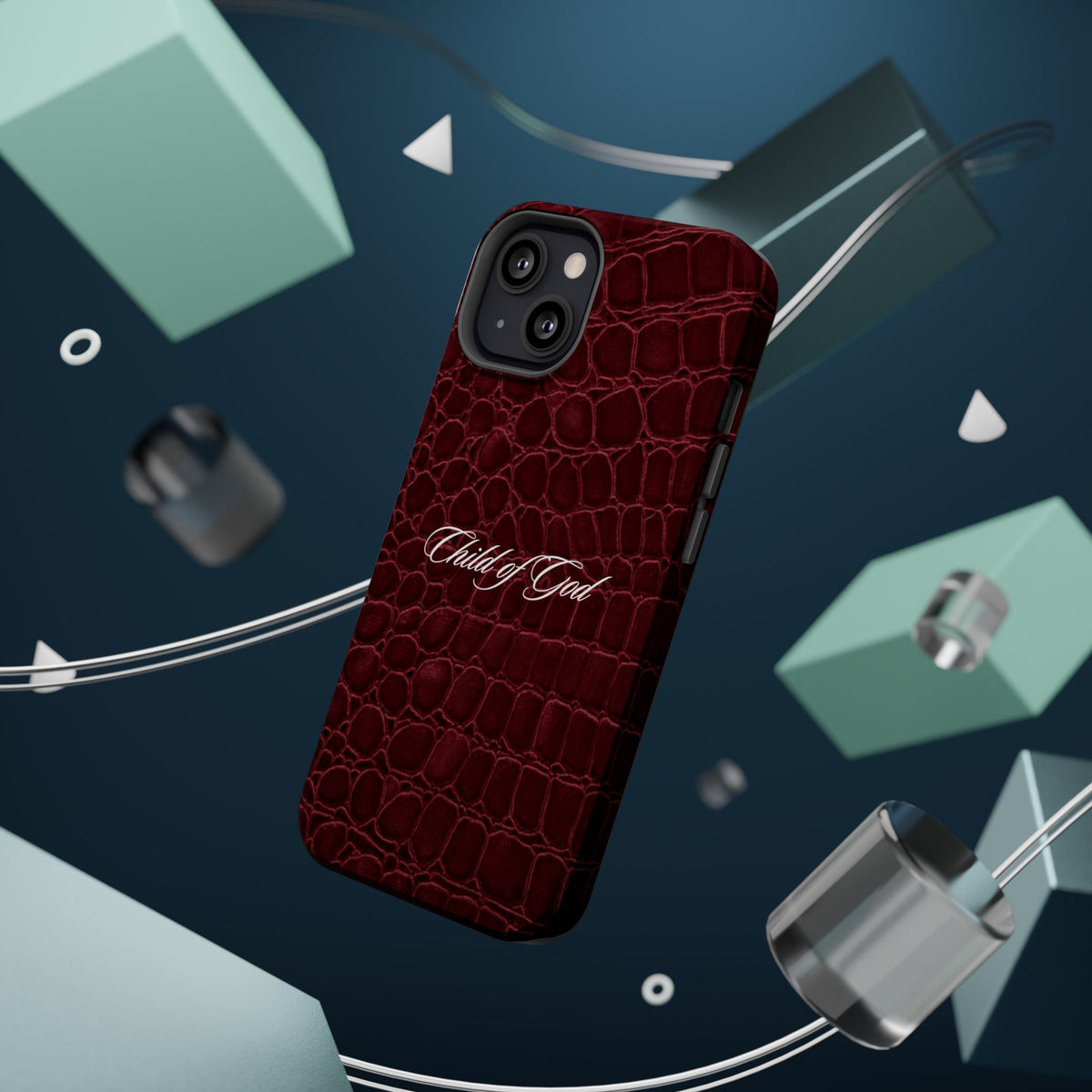Child of God Burgundy Croc MagSafe Phone Case