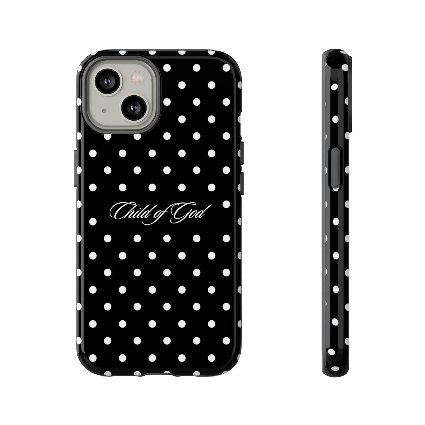 Child of God Black Polka Dot Phone Case