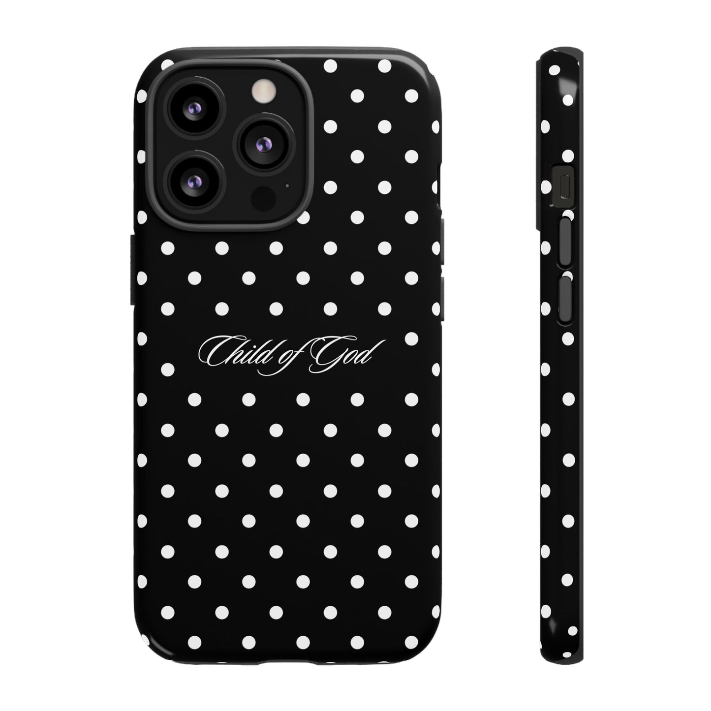 Child of God Black Polka Dot Phone Case