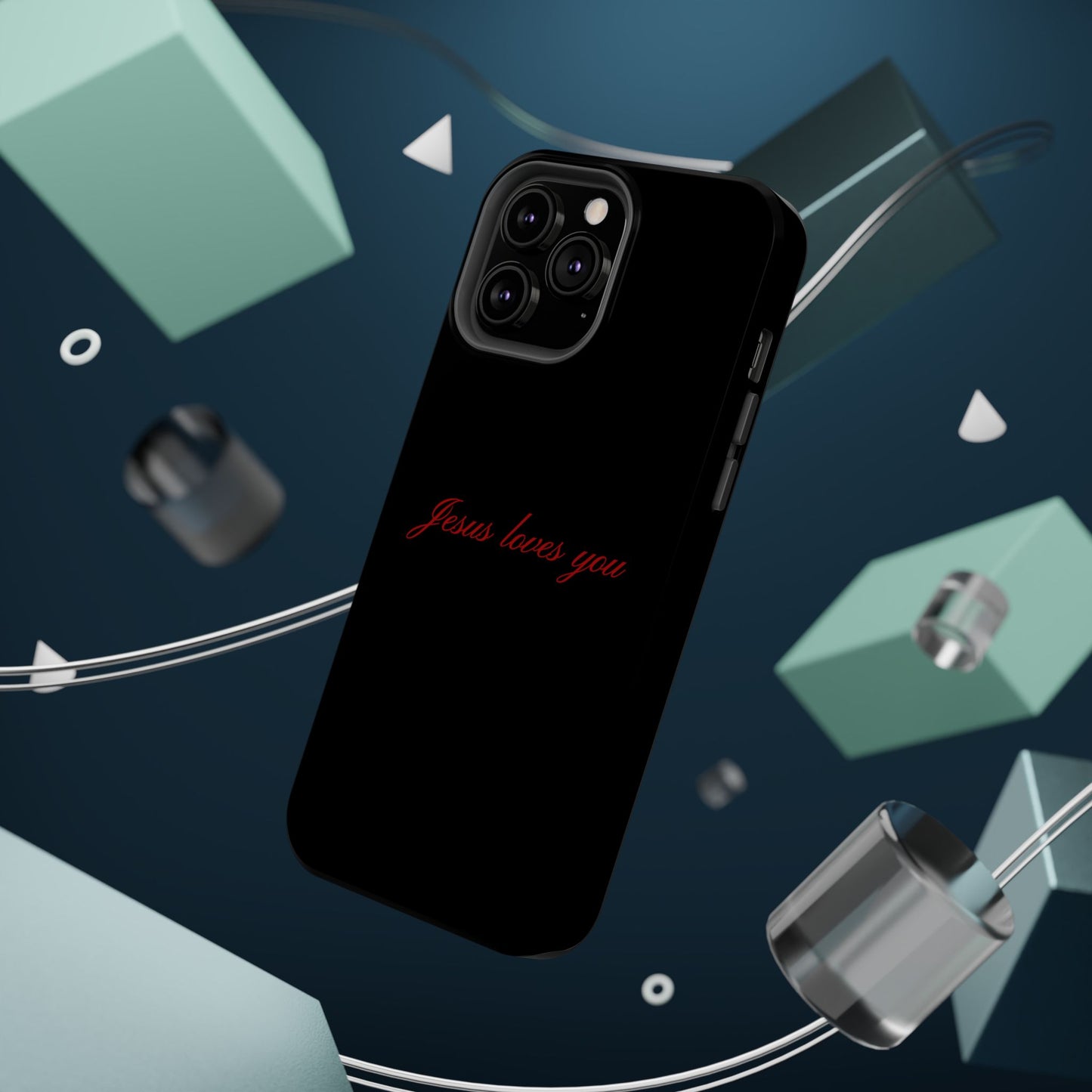 Jesus loves you Black MagSafe Phone Case