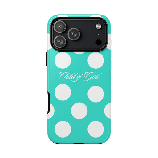 Child of God Turquoise Polka Dot Phone Case