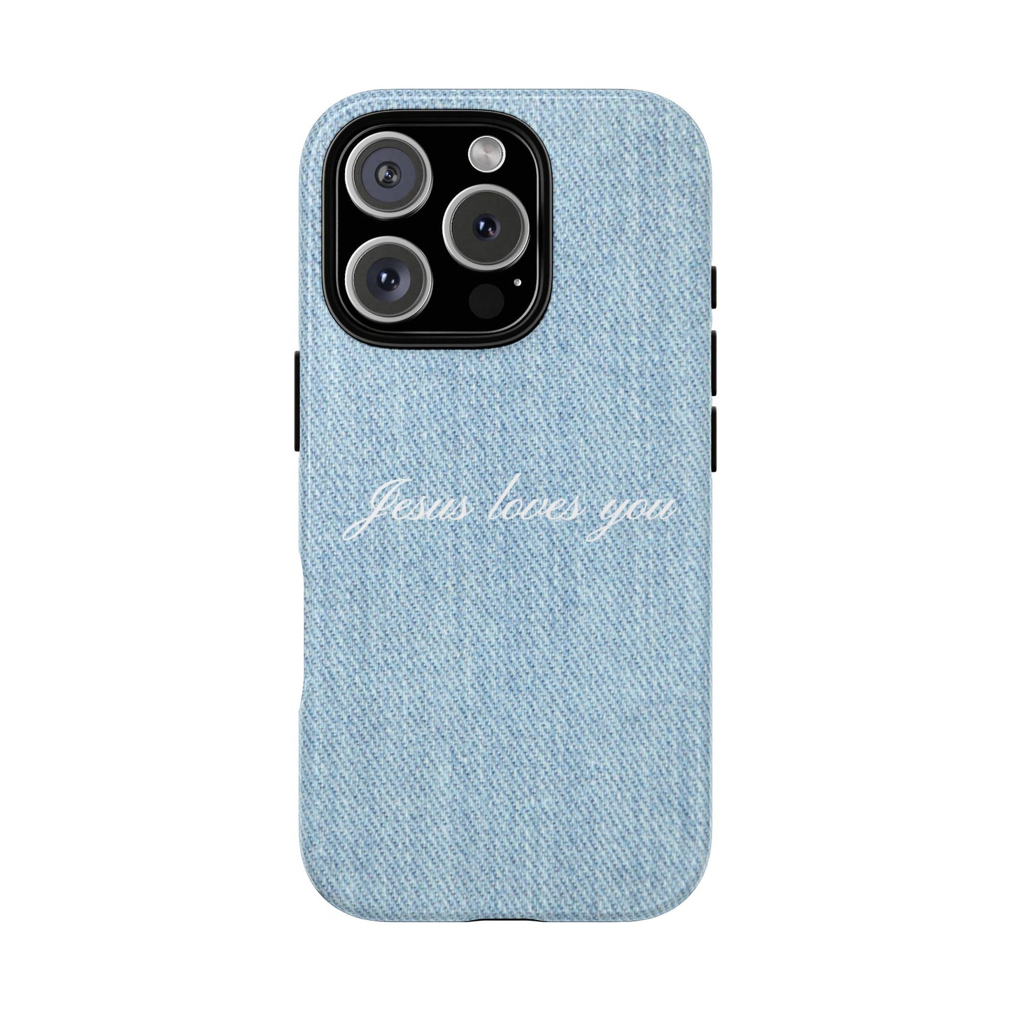 Jesus loves you Denim Phone Case