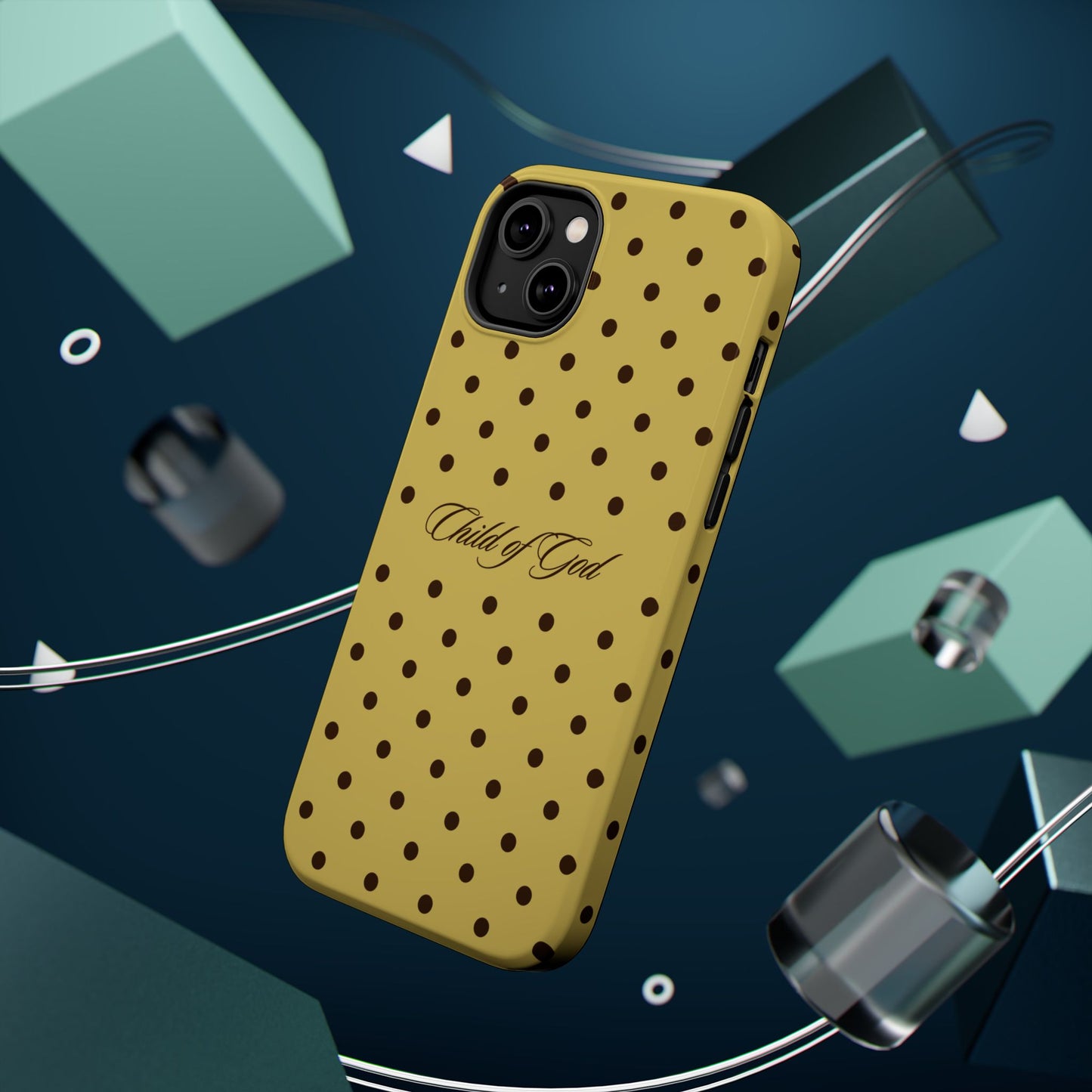 Child of God Yellow and Brown Polka Dot MagSafe Phone Case