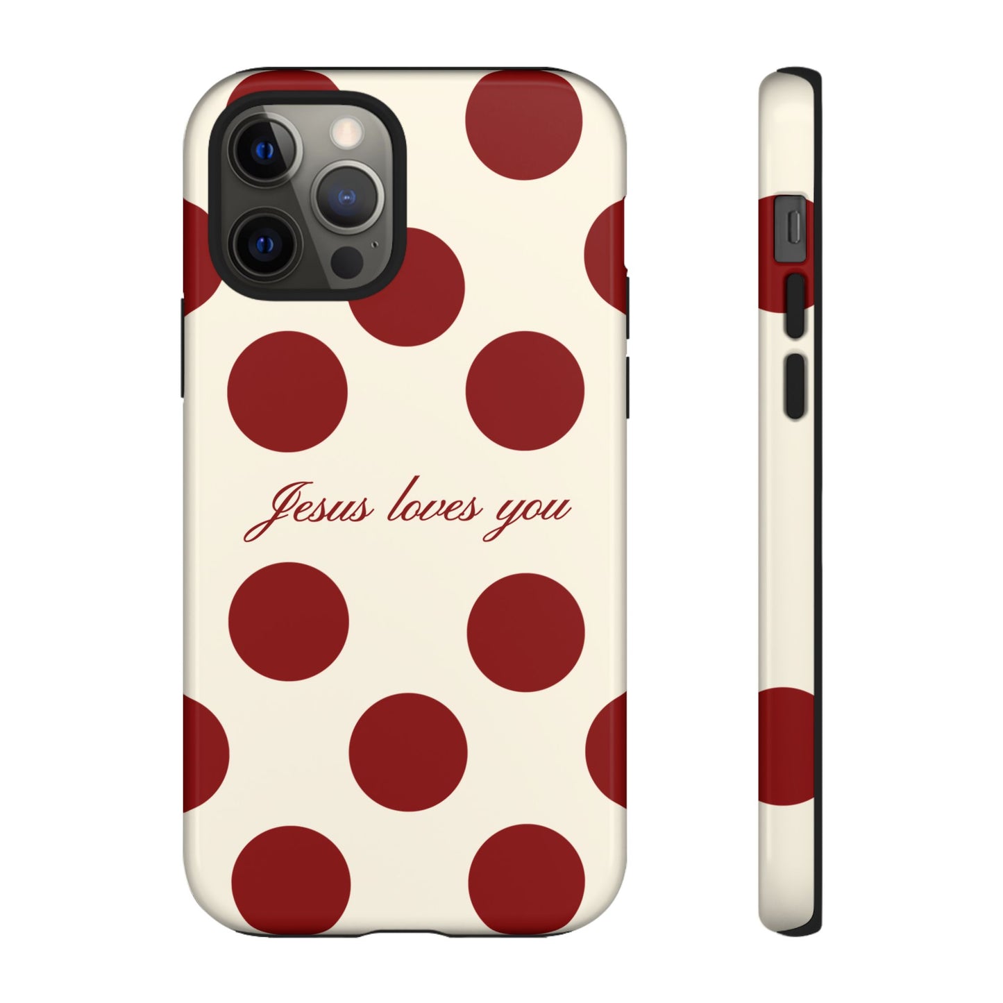 Jesus loves you Red and Créame Phone Case