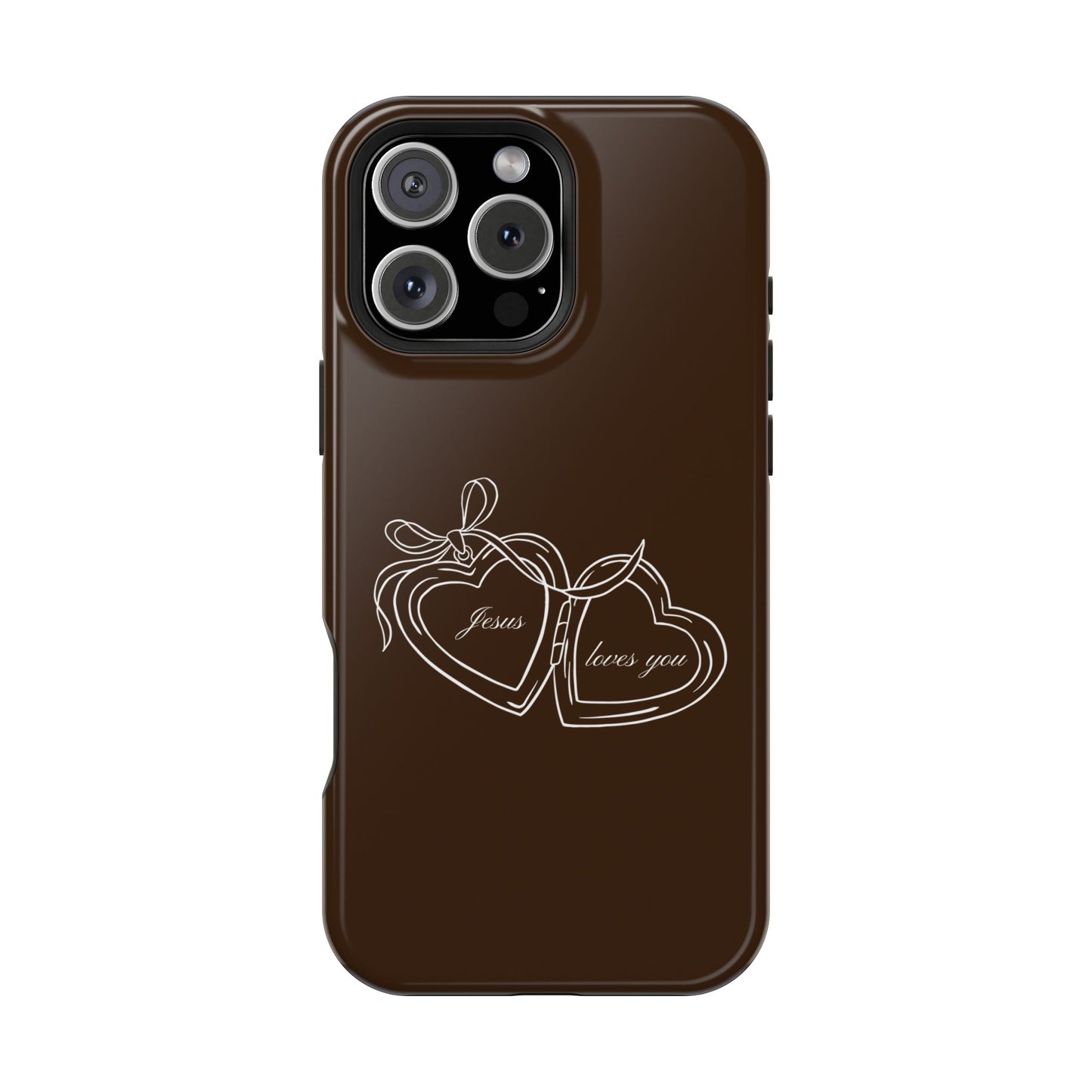 Jesus loves you Locket Espresso MagSafe Phone Case