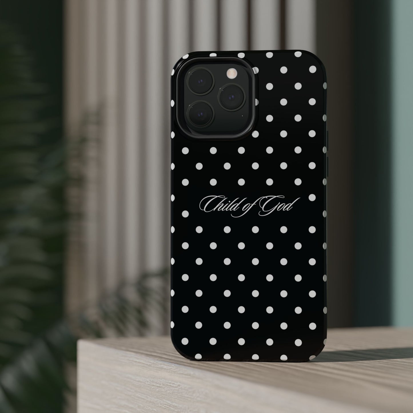 Child of God Black Polka Dot MagSafe Phone Case