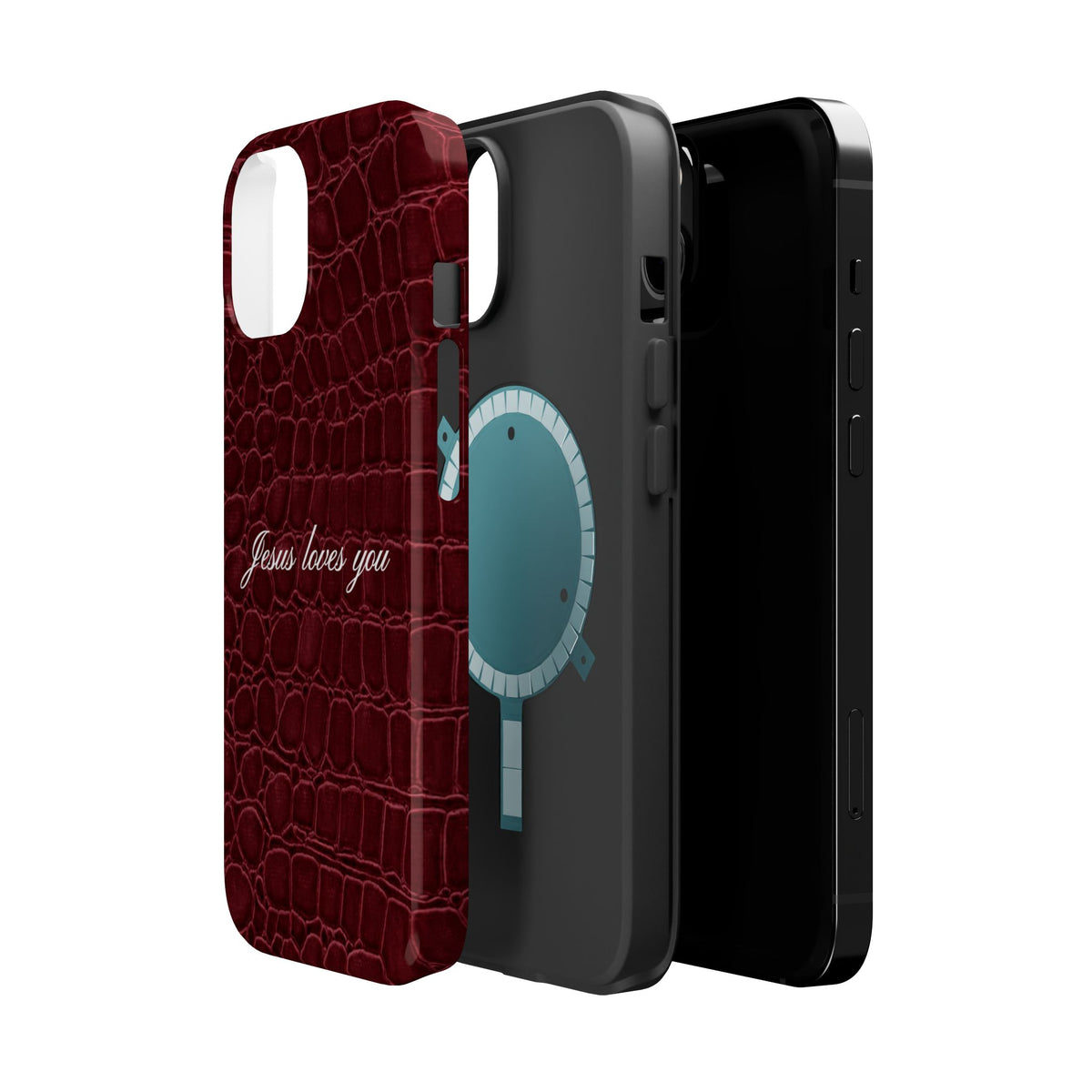 Jesus loves you Burgundy Croc MagSafe Phone Case