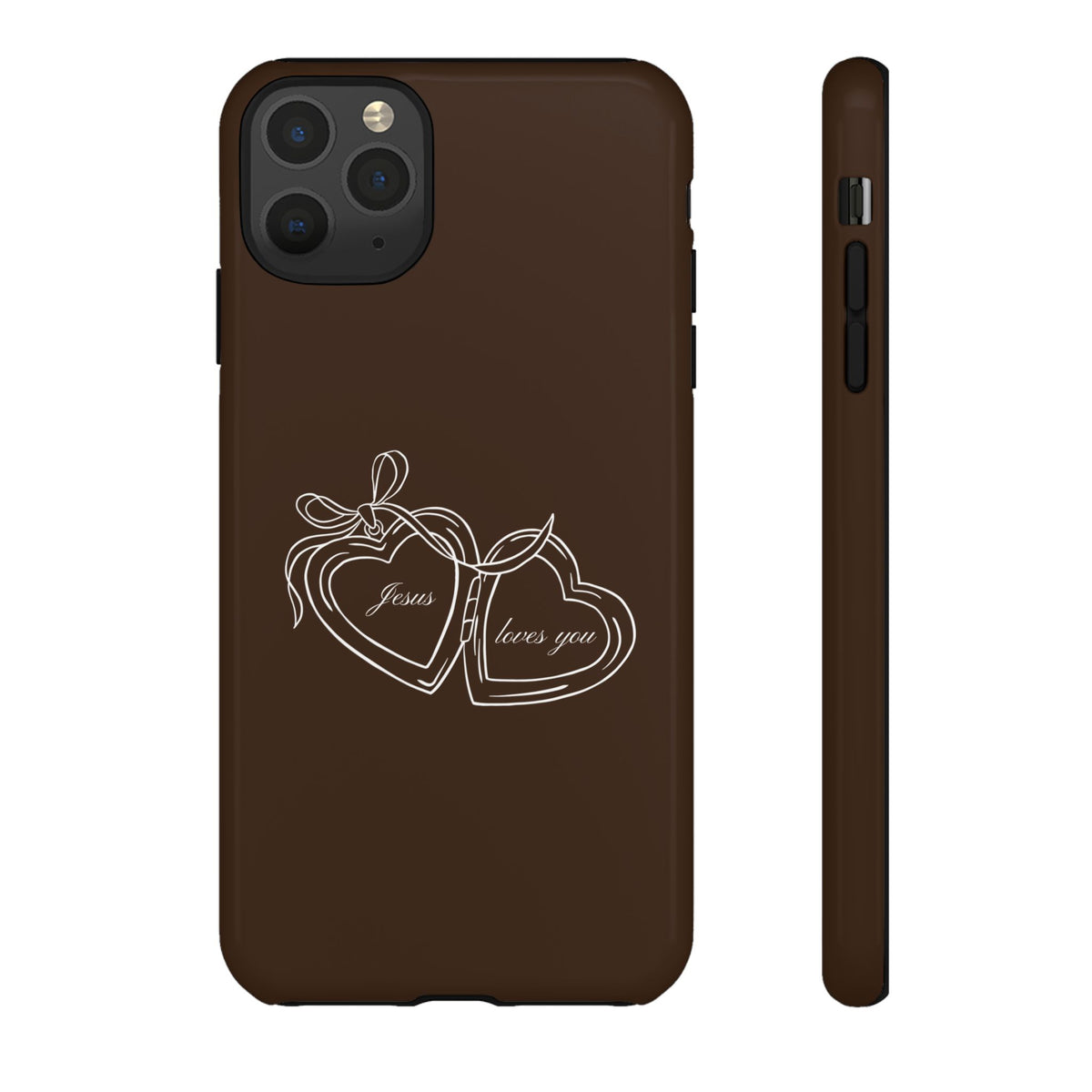 Jesus loves you Locket Espresso Phone Case