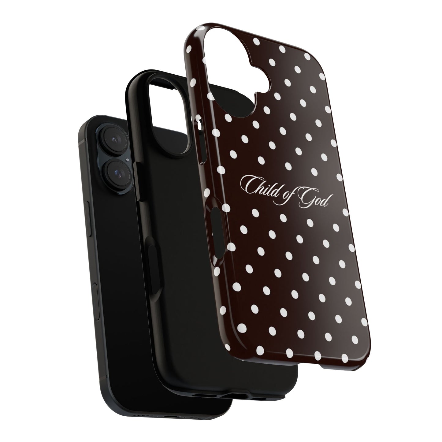 Child of God Espresso Polka Dot Phone Case